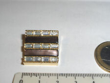 BOTTONE GIOIELLO QUADRATO VINTAGE MADREPERLA MARRONE STRASS ANNI 70 LEGGI INFO