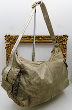 BORBONESE MAXI BORSA MEZZALUNA HOBO IN TESSUTO Beige Tapiro