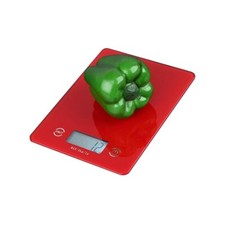Bilancia da cucina in vetro rosso elettronica display lcd pesa 1 g a 5 kg