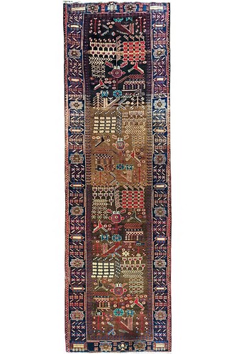 Runner hamadan persiano - persiano, 4x12'
