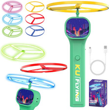 Flying Disc Launcher, 3 Normali E 3 Dischi Fluorescenti Volanti Piattino Lanciat