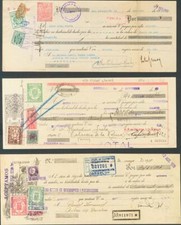 Zona Nacional. Locales. Busta 1937. Set Due Lettere Cambio Timbradas