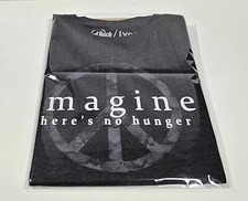 JOHN LENNON "IMAGINE" T-SHIRT- THERE'S NO HUNGER- HARD ROCK CAFE' ROME -SIZE XXL