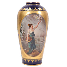 Vaso porcellana Royal Vienna Love cacatua pappagallo h17,5 cm circa 1890