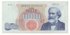 1000 LIRE GIUSEPPE VERDI I°  TIPO EMISSIONE 04/01/1968   R2