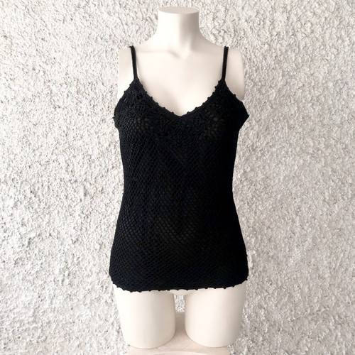 Oltre top nero - uncinetto, black