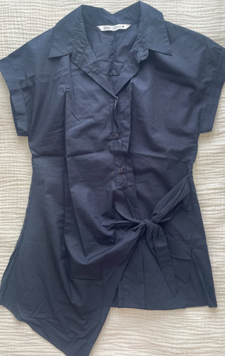 Zara blusa donna blu - , cravatta