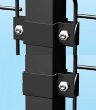 PIASTRA A COLLARE ANTRACITE IN ACCIAIO PER PALO TUBOLARE QUADRO 50X50 mm