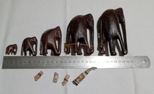 SET LOTTO 5 ELEFANTI IN LEGNO