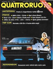 Quattroruote 386 Dicembre 1987 Fiat Croma 1988 Mercedes 300 CE Superthema Turbo