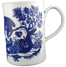 Antico 18thC Worcester Porcellana Pappagallo Scene Boccale Inglese Tazza Coppa