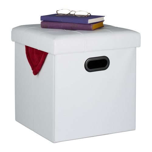 Pouf contenitore pelle finta - contenitore,