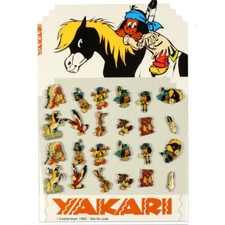 Présentoir avec 2 séries complètes de 12 Pin's Yakari (Casterman 92)