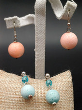 ORECCHINI PENDENTI SFERE DI VETRO PASTELLO