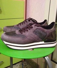 Hogan Donna Ragazza Come Nuove Grigio N.37 Affare Sneakers Scarpe Sportive 