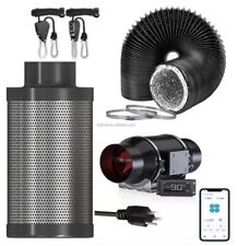 Kit Estrattore Aria Grow Box 4', App Tuya, Temperatura, Umidità 364m³/h  