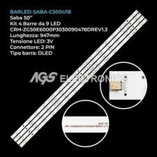 KIT 4 BARRE STRIP 9 LED TV