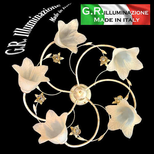 Plafoniera ferro battuto 5 - in,