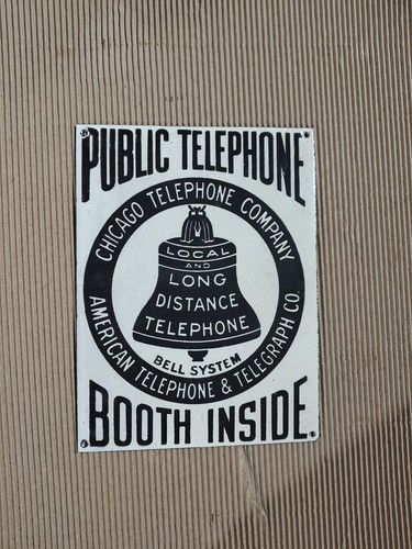 Insegna smaltata telefono