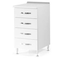 Mobile Base per Cucina Componibile 4 Cassetti Moderno Bianco Mobiletto a Muro