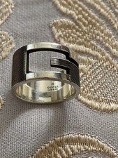 Gucci Original.Anello Ritaglio G Unisex Argento 925,misura diametro 19 IT.Ottimo