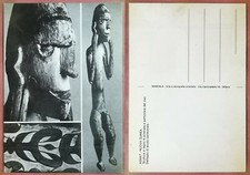 ASMAT - NUOVA GUINEA - Scultura in legno di antenata e particolare viso scudo