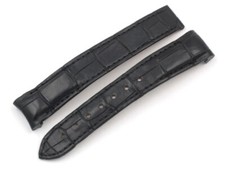 Cinturino Omega Donna Nero Ansa 16mm Deployante ORIGINALE Pelle Alligatore Nuovo