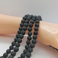 Pierre de Lave / Fil de Perles Rondes  / 8 mm / Pierres Naturelles