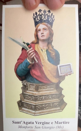 Santino sant agata vergine - santino,