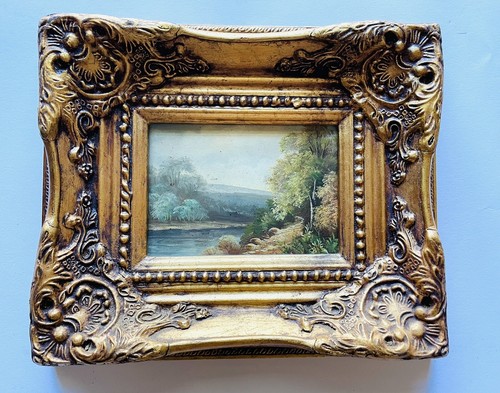 Vecchio dipinto olio con - ad,