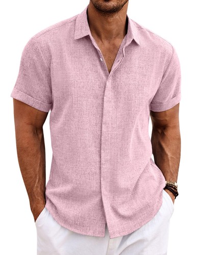 Camicia uomo lino manica corta