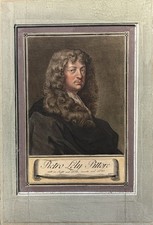 ANONIMO PIETRO LELY PITTORE acquaforte acquerellata a mano s. d. foglio cm. 28 x