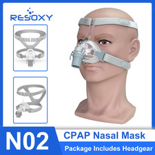 Maschera Nasale CPAP/BiPAP con Copricapo Cuscini in Silicone Anti Russare