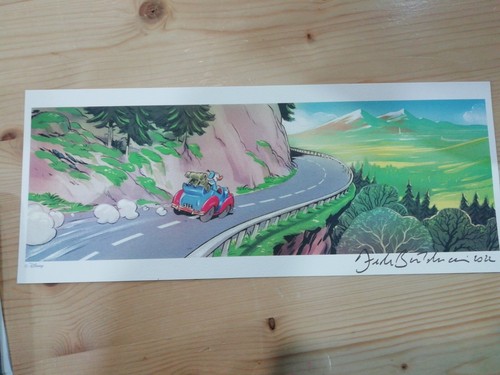 Disney stampa paperino - paperino, firmata