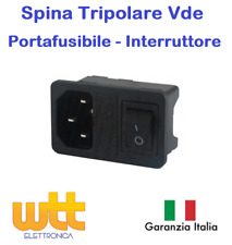 SPINA TRIPOLARE VDE DA PANNELLO 10A CON INTERRUTTORE E PORTA FUSIBILE