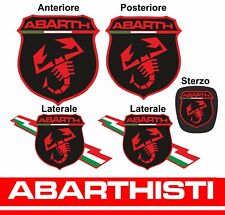 ABARTH KIT copriloghi adesivi stickers 500 595 695 competizione NERO-ROSSO