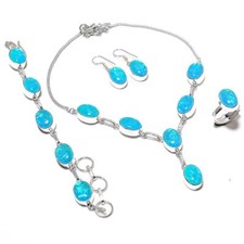 Set di gioielli etnici fatti a mano in argento 925 con pietre preziose opali ...