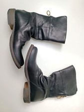 Stivali in pelle nera, zip posteriore, Fiorentini Baker, donna 39, made in Italy