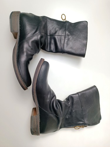 Stivali pelle nera zip - nera,,