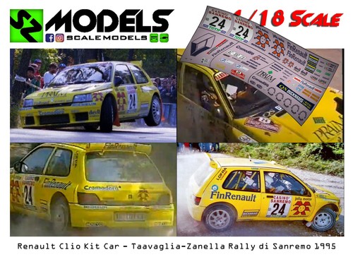 Rally decal set renault - 1/18,