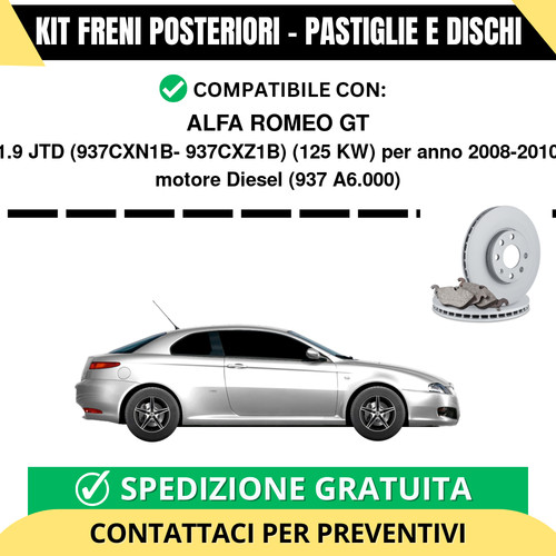 Kit freni posteriori - kit, alfa