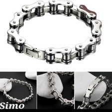 BRACCIALE UOMO ACCIAIO BIKERS CATENA SCATTO DONNA SEX REGALO MOTO HARLEY BRACCIO