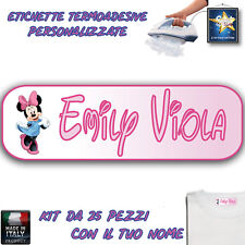 ETICHETTE TERMOADESIVE PERSONALIZZATE 25 PEZZI ASILO SCUOLA NIDO BIMBA BAMBINA