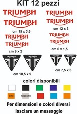 adesivi Triumph vinile prespaziati  12 pz  per auto moto caschi