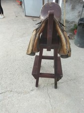 Sgabello da Arredo Con Sella In Pelle D'asino