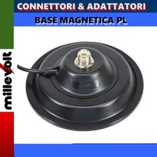 BASE MAGNETICA 14cm ATTACCO PL CON 4 METRI CAVO RG58 PER ANTENNA CB OM