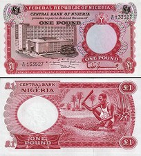 NIGERIA 1 STERLINA 1967, UNC