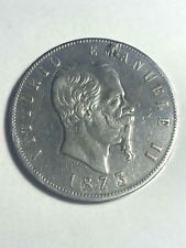 5 Lire1873, Vittorio Emanuele II, ROMA SILVER COIN ARGENTO, Moneta, coin