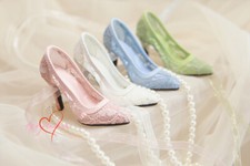 Scarpe 1/3SDGR/13/16 BJD tacchi alti tacchi a spillo scavati nastri di pizzo 4 colori