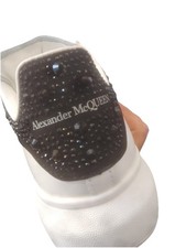 Alexander McQueen Oversized White/black Swarovski Size 37 Eu Sneakers Donna